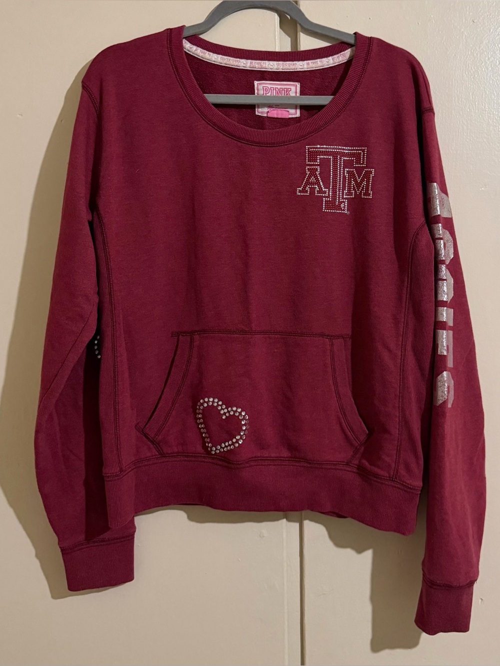 PINK Victoria's Secret Maroon Texas A&M Crewneck Sweater